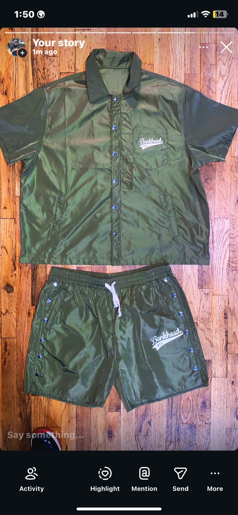 Nylon Windbreaker Short Set