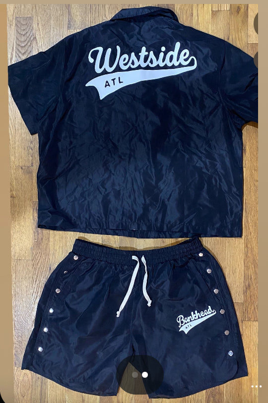 Nylon Windbreaker Short Set