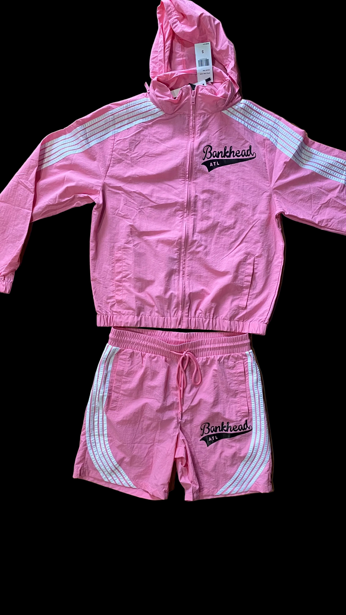 Pink & White/Black Bankhead Windbreaker Short set
