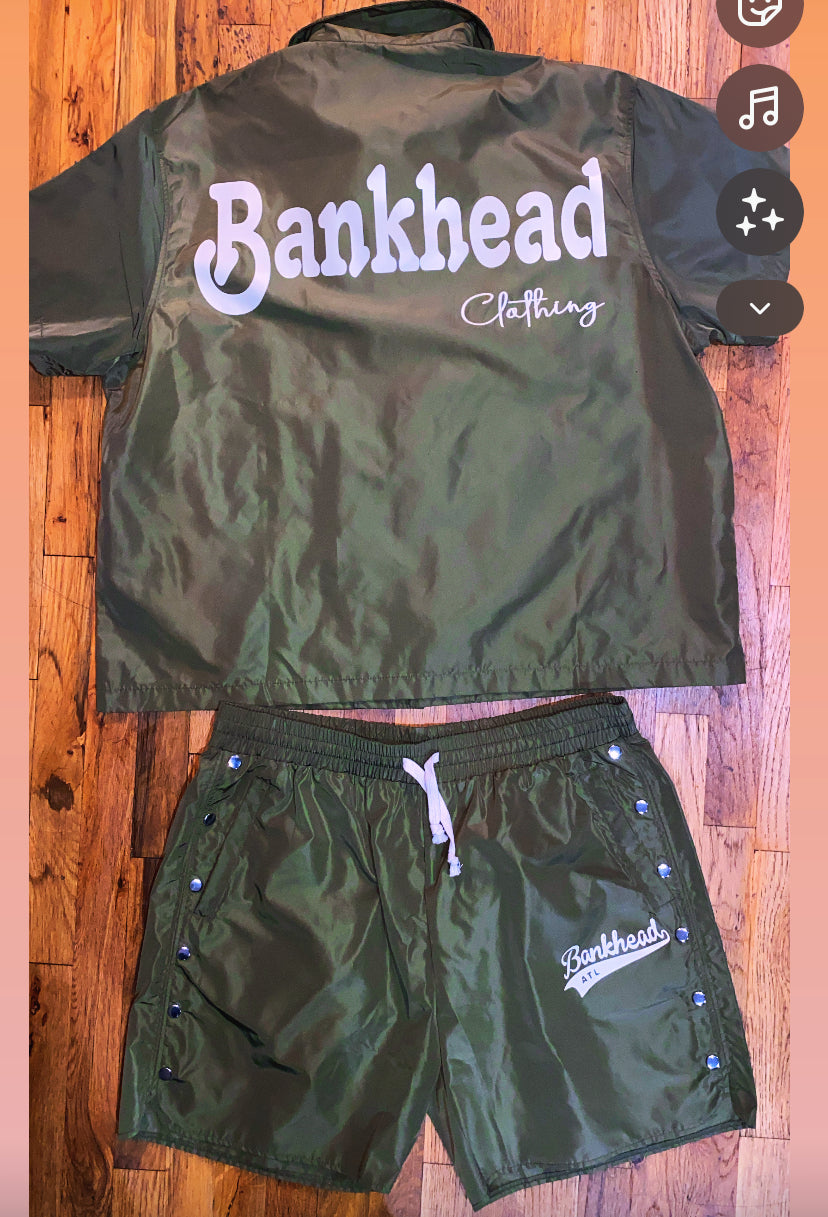 Nylon Windbreaker Short Set