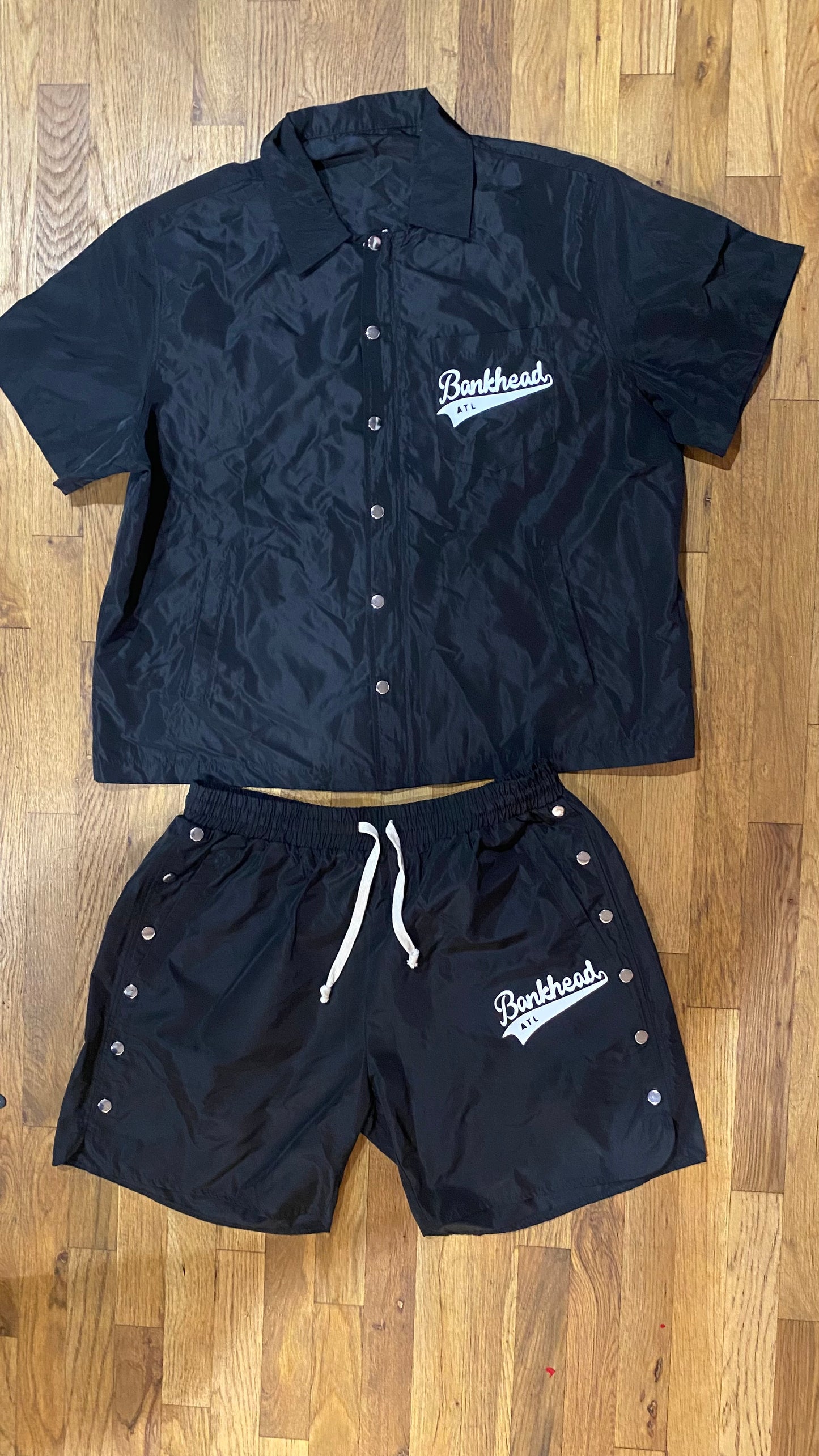 Nylon Windbreaker Short Set